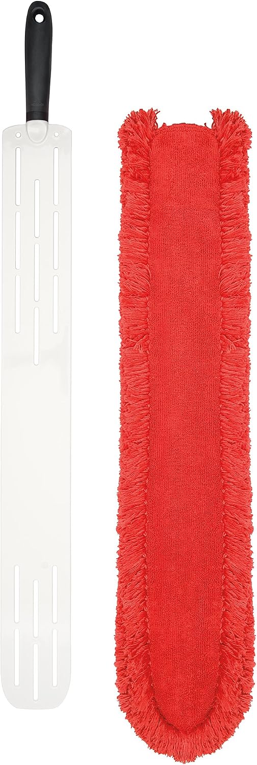 OXO Good Grips Under Appliance Microfiber Duster 4" x 1/2" x 33-1/2" h Orange