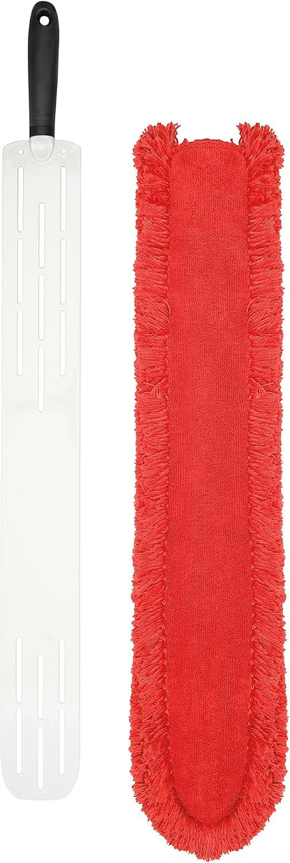 OXO Good Grips Under Appliance Microfiber Duster 4" x 1/2" x 33-1/2" h Orange