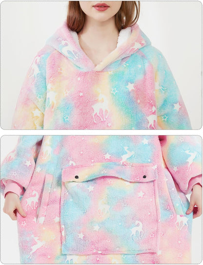 Wearable Blanket Hoodie for Adults With Pocket Strawberry Hoodie | Sherpa, Fuzzy Blanket Hoodie, Oversized Sweatshirt Blanket, Kangaroo Pouch, Cute Birthday Gifts for Sister, Cute Stuff