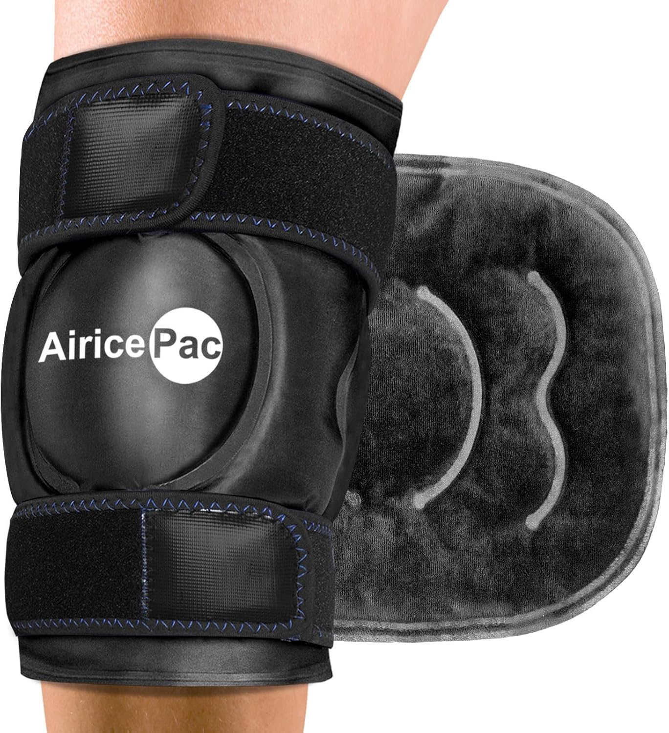 AiricePac 2 Ice Pack for Knee Pain Relief, Reusable Gel Ice Wrap for Injuries, Swelling, Knee Replacement Surgery, Cold Compress Therapy for Arthritis, Meniscus Tear and ACL, Blue