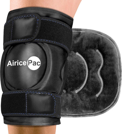 AiricePac 2 Ice Pack for Knee Pain Relief, Reusable Gel Ice Wrap for Injuries, Swelling, Knee Replacement Surgery, Cold Compress Therapy for Arthritis, Meniscus Tear and ACL, Blue