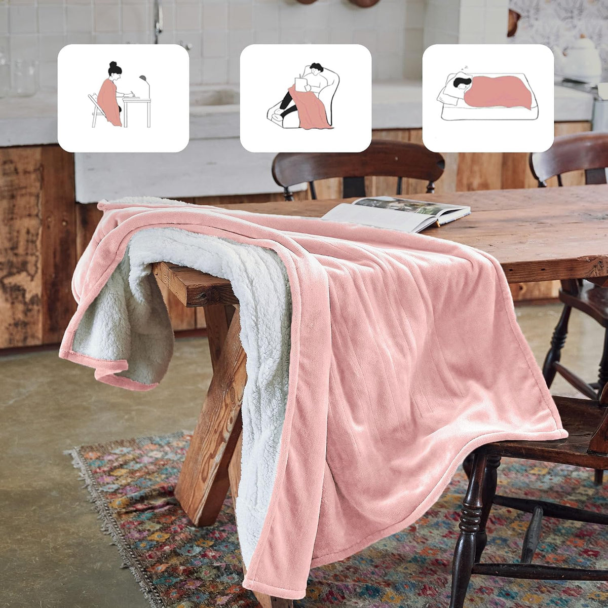 Heated Blanket 50x60”, 3 Hours Auto-Off Electric Blanket, Grey