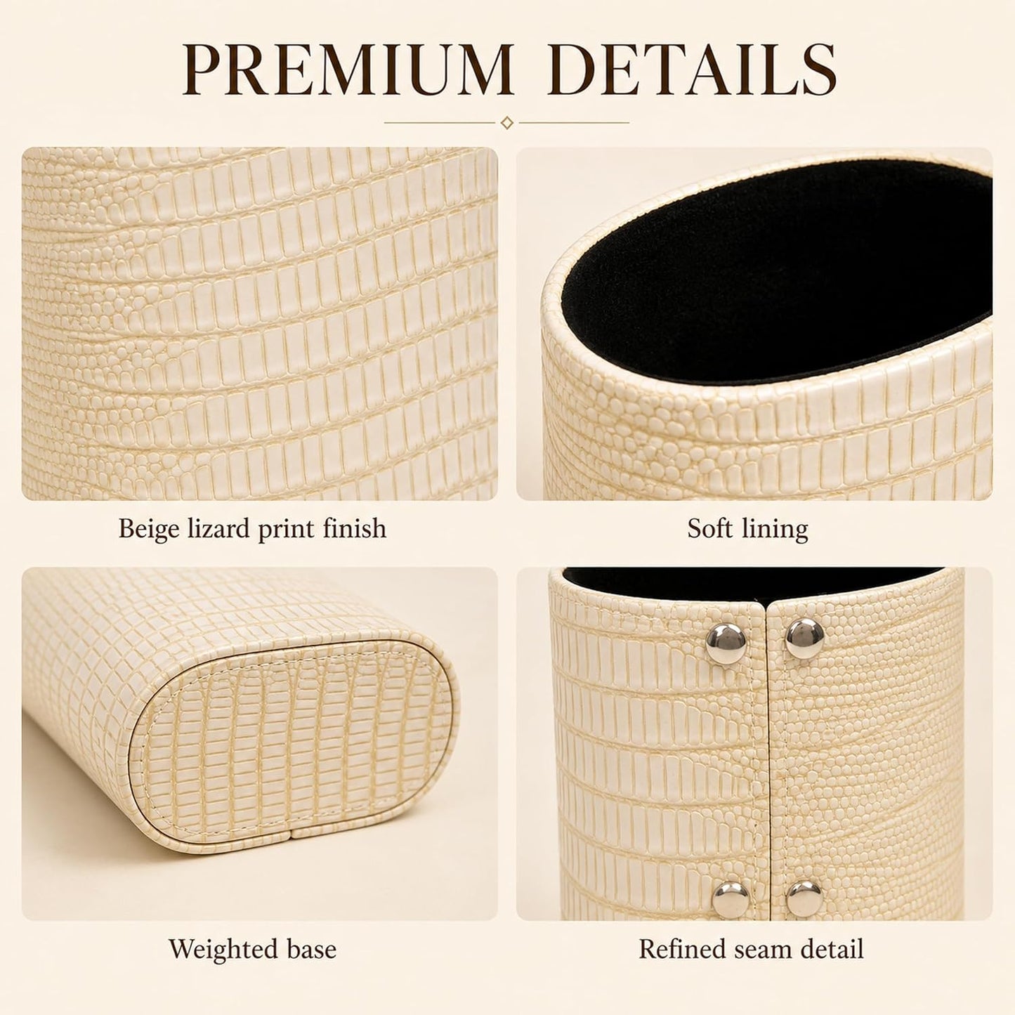 Calabria Desktop Eye Glasses Holder Soft Lining Weighted Base Eyeglasses Stand Case Desks Nightstands PU Leather Mens Womens