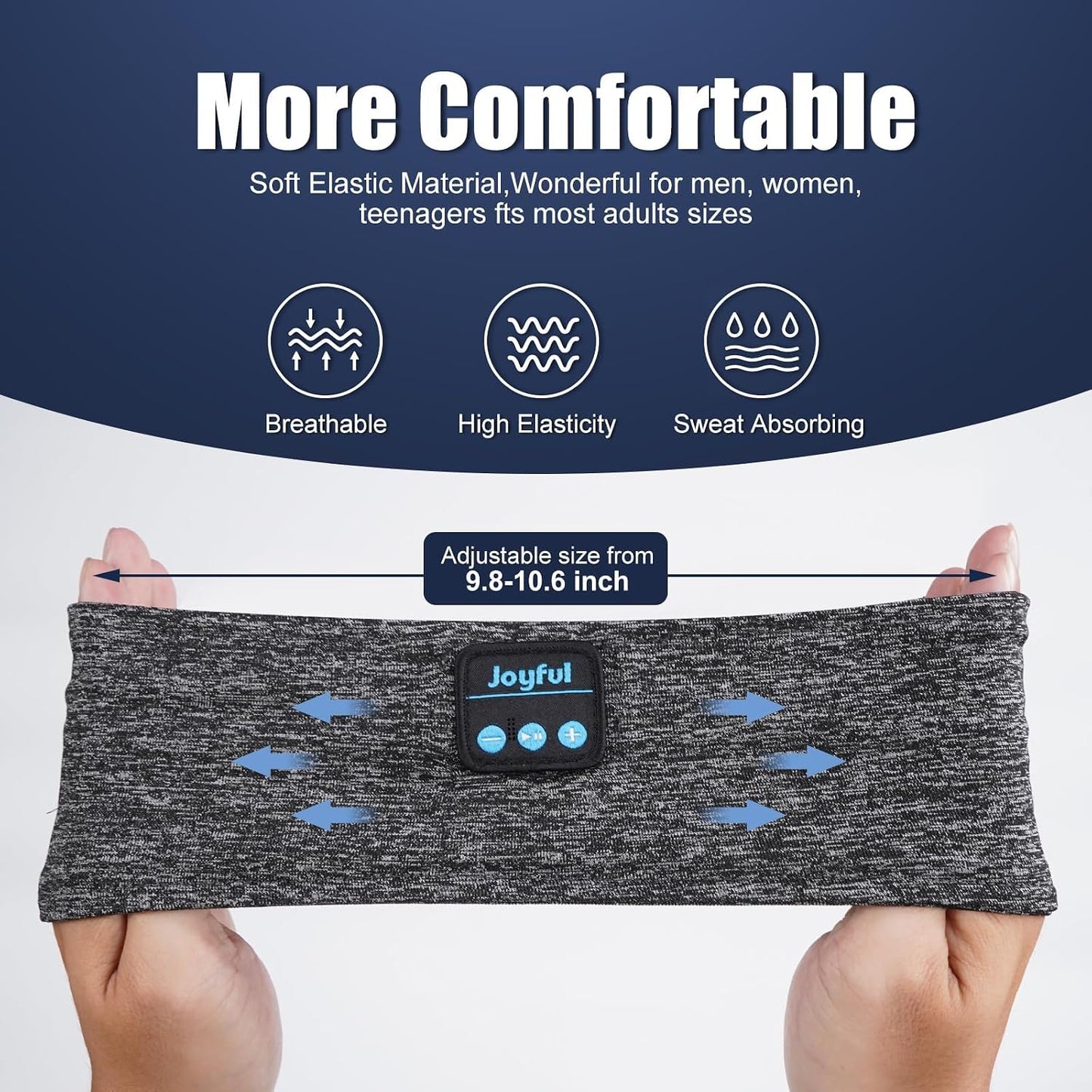Sleep Headphones Bluetooth 5.3 Headband, Sports Wireless Earphones Sweat Resistant Earbuds with Ultra-Thin HD Stereo Speakers, Sleep Mask for Running,Workout, Yoga,Insomnia,Travel Cool Gadgets Gifts
