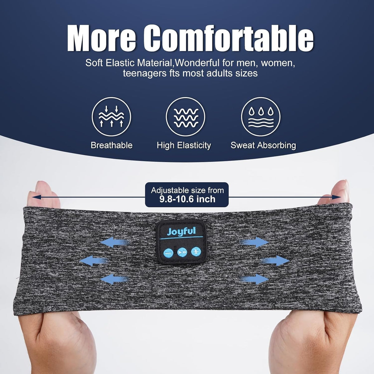 Sleep Headphones Bluetooth 5.3 Headband, Sports Wireless Earphones Sweat Resistant Earbuds with Ultra-Thin HD Stereo Speakers, Sleep Mask for Running,Workout, Yoga,Insomnia,Travel Cool Gadgets Gifts