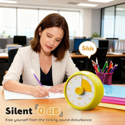 Visual Timer for Kids 60-Minute Countdown Timer with Optional Alarm, Focus Tool for ADHD & Autism, Time Management for Homework, Chores, Office, Kitchen, Teaching & Study Routines (Purple)
