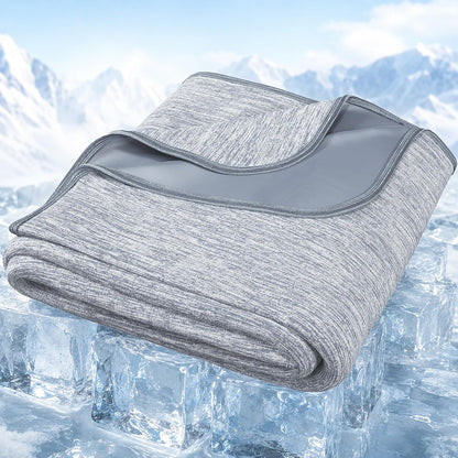 Cooling Blanket Queen Size for Hot Sleepers, Q-Max >0.4, 90 x 90 Inch, Grey
