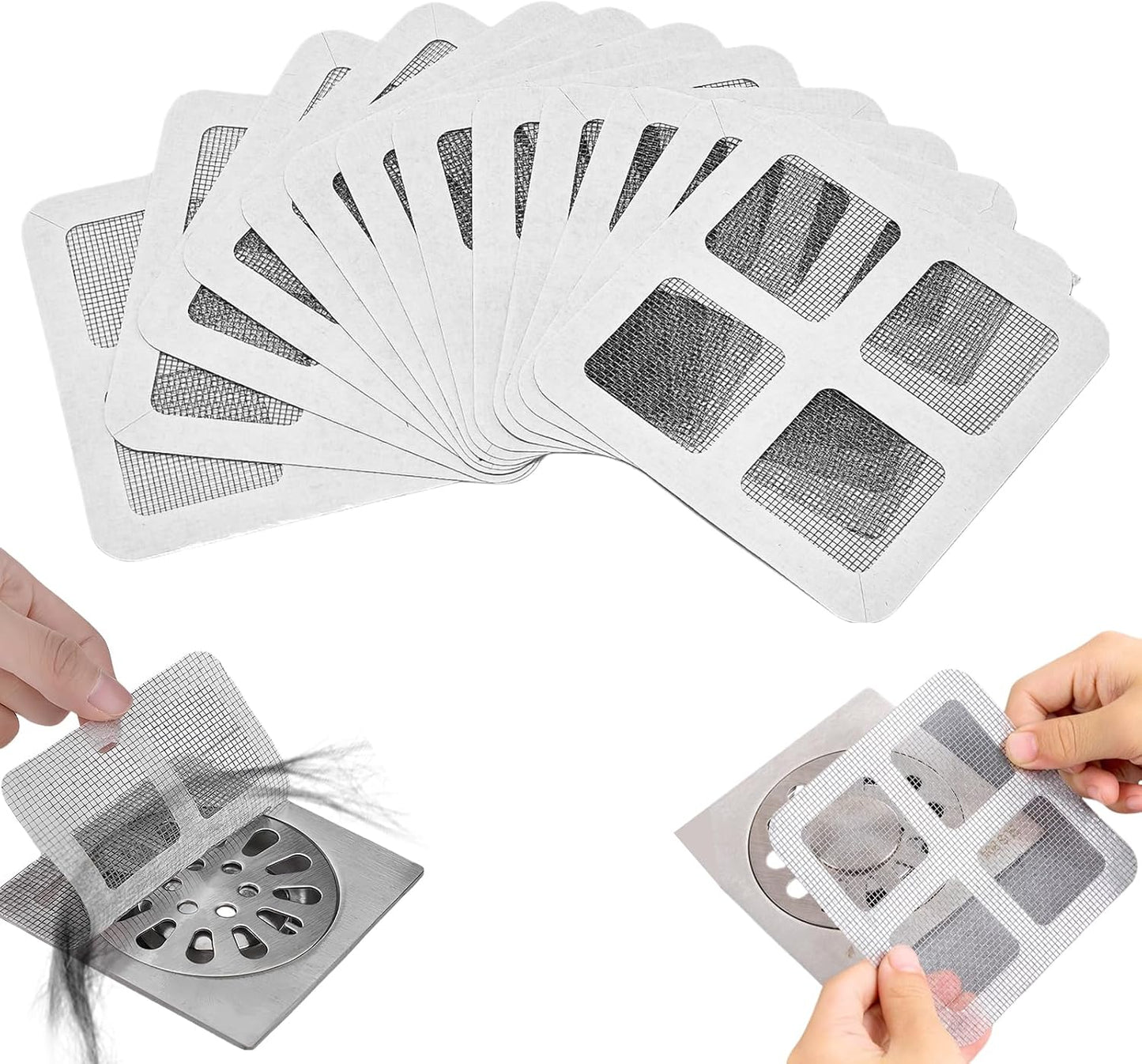 50Pcs Disposable Shower Drain Cover Hair Catcher, Disposable Floor Drain Sticker, Suit Sewer Filter Screen, Bathroom, Bathtub, Kitchen, Sink Floor Stickers