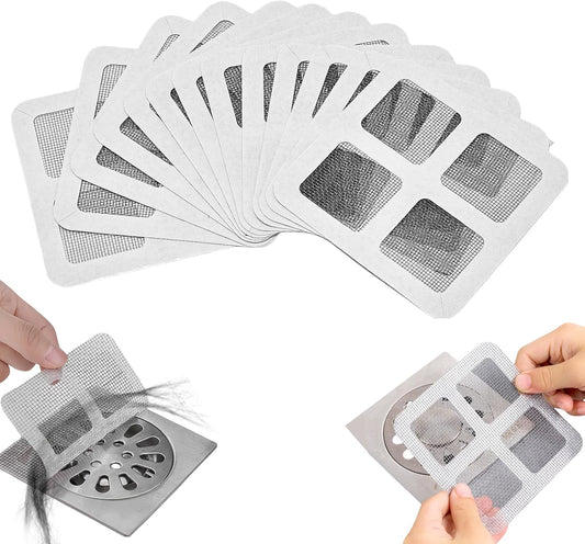 50Pcs Disposable Shower Drain Cover Hair Catcher, Disposable Floor Drain Sticker, Suit Sewer Filter Screen, Bathroom, Bathtub, Kitchen, Sink Floor Stickers