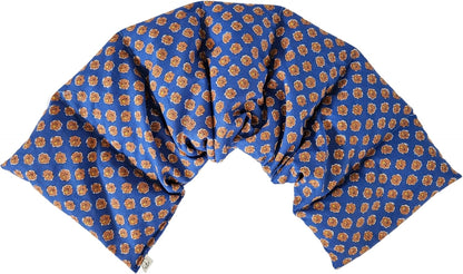 Microwavable LOVEwrap Neck & Shoulder Wrap Pad - Aroma - 6 X 24- Flax w/fine Mist of Calming Lavender Oil - subtly Scented - All Natural - Hot Cold Therapy Muscles Pain Relief - Orange Blue Flowers