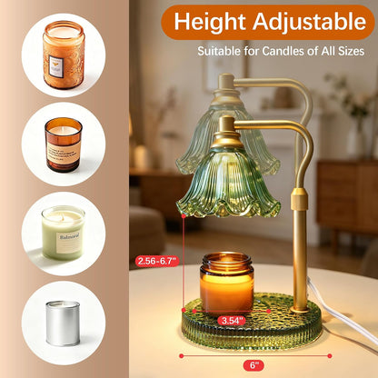 Candle Warmer Lamp with Timer and Dimmer, Adjustable Height Design