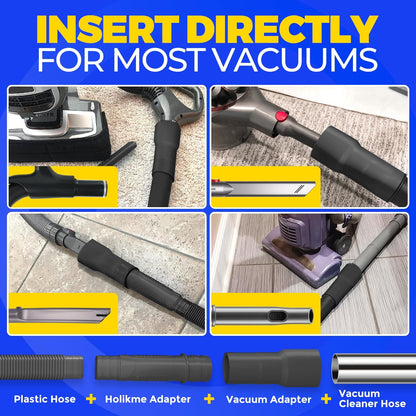 Holikme Dryer Vent Cleaner Kit – Blue Lint Vacuum Attachment | Dryer Vent Vacuum Hose Replacement Parts Reach Deep Inside Vents - Remove Hidden Lint, Speed Drying & Reduce Fire Risk