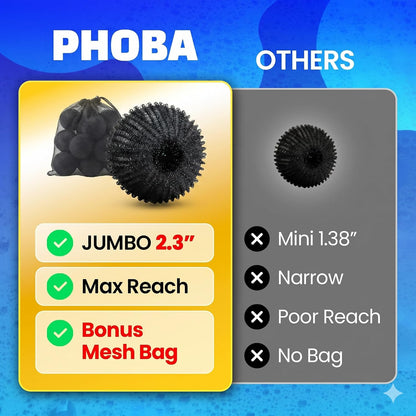 PHOBA 15-Pack Fabric Softening & Pet Hair Laundry Balls, 2.3-Inch Reusable Anti-Tangle Dryer Balls, Dog & Cat Fur Lint Catcher for Clothes and Bedding, Multi-Functional Fabric Care Set