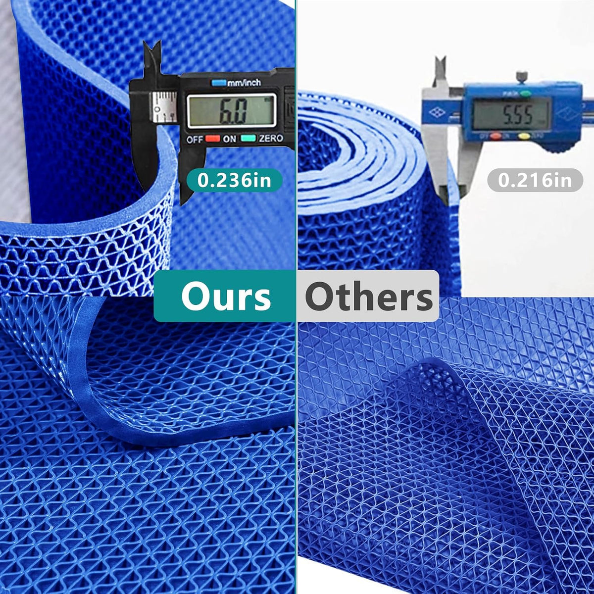 WochiTV Non Slip Drainage Mats PVC Pool Floor Mat 0.23'' Thick Outdoor Indoor Parking Space Mat for Bathroom Garage Basement Backyard Commercial Kitchen 3x16.6Ft