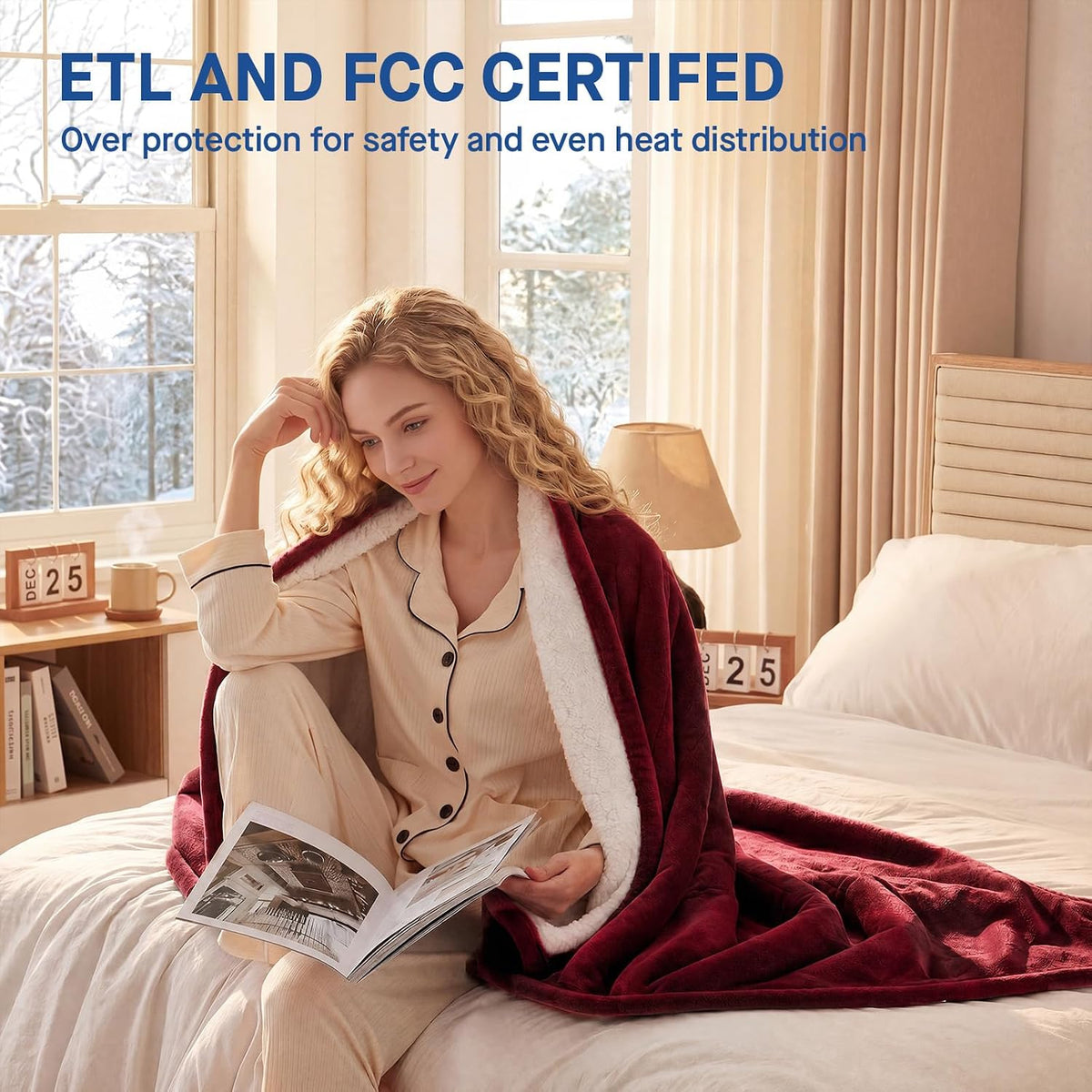 Sealy Electric Blanket Throw 50×60, Flannel to Sherpa, Charcoal