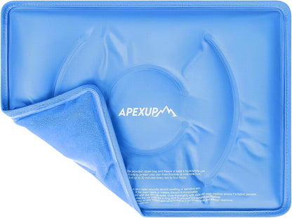 Gel Ice Packs for Injuries Reusable, Flexible Double Sided Cold Packs for Injuries, Ice Pack for Knee, Shoulder, Back, Hip, Leg, Arm (Blue, 8"x5.5", 1PK)