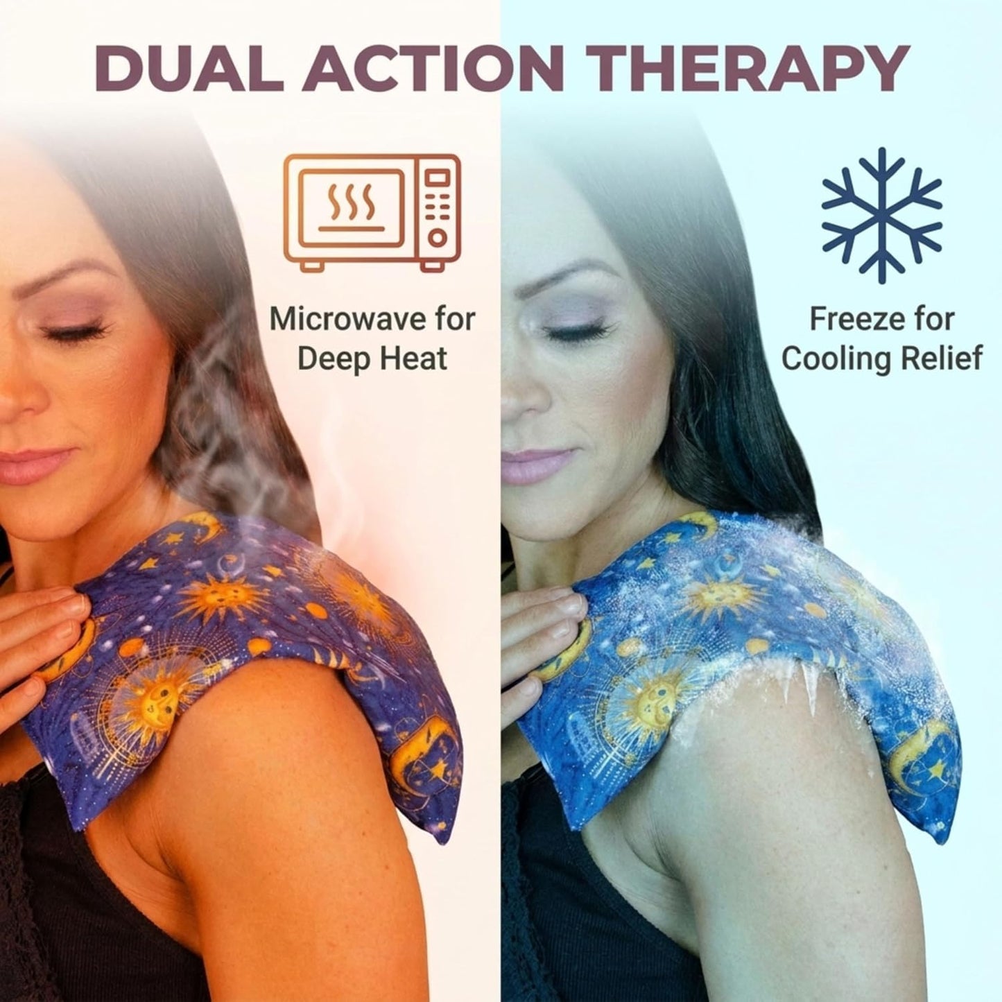 Nature's Approach Basic Herb Pack Heating Pad, Indigo | 12-herb aromatherapy rice & flaxseed fill for hot or cold therapy on neck, back, shoulders & more