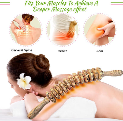Manual Wood Therapy Massage Stick, Wooden Cellulite Muscle Roller for Legs | Body Sculpting, Lymphatic Drainage Massager, Wooden Massage Tools for Trigger Points Relief, Sore Muscle Recovery