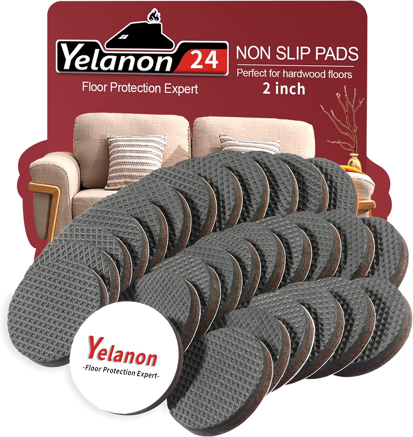 Non Slip Furniture Pads -56 pcs（1+2）” Furniture Grippers, Non Skid Furniture Legs,Self Adhesive Rubber Furniture Feet, Anti Slide Furniture Hardwood Floor Protector for Keep Couch Stoppers