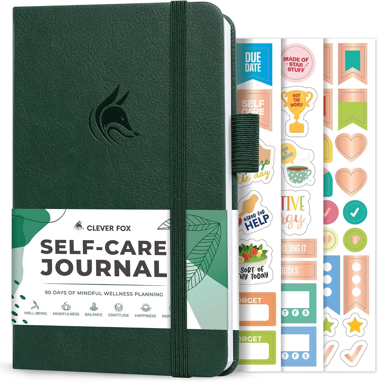 Clever Fox Self-Care Journal for Women, Daily Planner 5.8x8.3 Aquamarine | 3-month mental health journal, habit tracker, wellness journaling supplies for women & teen girls, gratitude & mood log