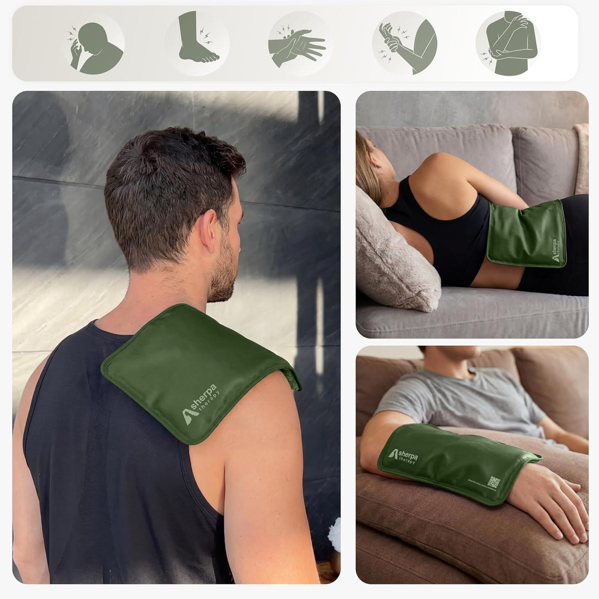 Medium Flexible Gel Ice Packs Reusable - Hot and Cold Soft Ice Packs for Injuries Reusable for Ankle, Arm, Foot, Leg, Back Pain Relief - 8" x 12" - Purple