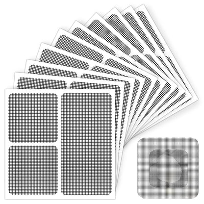 Matenf Window Screen Repair Patches, 4" x 4", 10 PCS, Black | 3-Layer Sticky Mesh Patches, Invisible Budget-Friendly, Tool-Free Waterproof Fix for Screen Tears, Holes and Pet Scratches