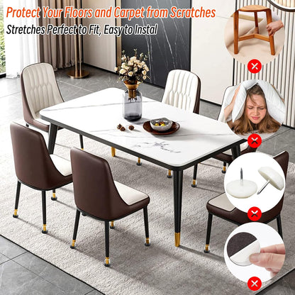 Ezprotekt Chair Leg Sliders for Carpet, 24 Pcs Square Chair Glides for Carpet, Carpet Furniture Pads Stool Leg Protectors Caps, Carpet Furniture Glides Quickly and Easily (L Fit:1" - 1.4")