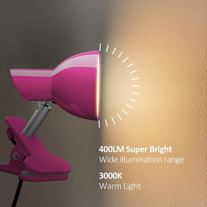 Clamp Light, Super Bright Clip Lamp for Book Reading in Bed Headboard Light, Easy to Attach Illumination Powerful Small Compact Clamp Lamp Black