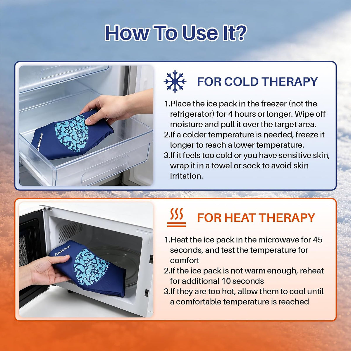 Reusable Ankle Foot Ice Pack Sleeve