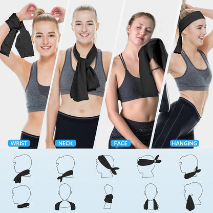 4 Pack Cooling Towels for Neck and Face(40"x12"), Cooling Neck Wraps, Ice Towel for Hot Weather, Soft Breathable Gym Towel, Cool Towel for Workout, Camping, Yoga, Sport, Running
