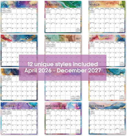 2026-2027 Magnetic Calendar for Refrigerator, Apr 2026-Dec 2027 | 21-Month Fridge Calendar 2026-2027 for Home Planning, Scheduling and Easy Organization, Greenery