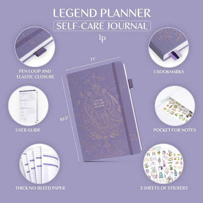 Legend Self-Care Journal – Guided Daily Reflection Journal to Support Mental & Physical Health – Daily Mood, Meditation & Personal Development Notebook – 7.1x10.5”, Lasts 3 Months (Turquoise)
