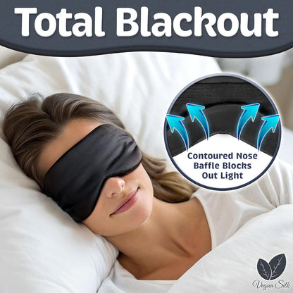 Sleep Mask - Navy Gray, 100% Viscose Derived from Bamboo - Lightweight Eye Mask with Adjustable Strap - Blackout Sleeping Blindfold for Women & Men - Comfortable Light Blocking Eye Cover