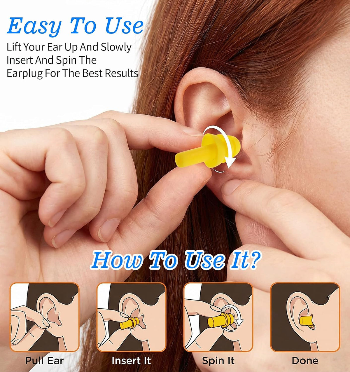 6 Pairs Ear Plugs for Swimming, Soft Silicone Swimming Ear Plugs Noise