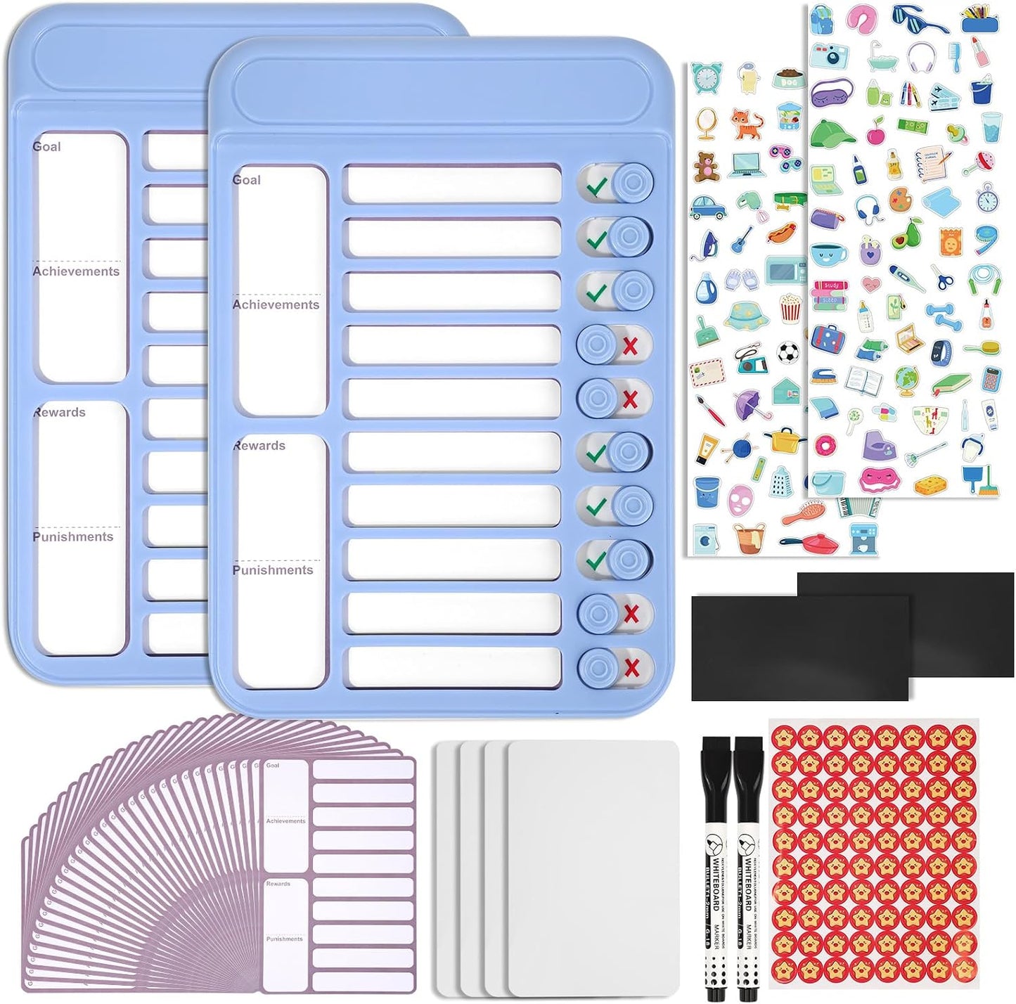 Dry Erase Chore Chart for Kids to Do List Magnetic Checklist Board Reusable RV Daily Routine Schedule Planning Boards with Blank Checklist Cardstock for Habit Tracker or Daily and Weekly Planner