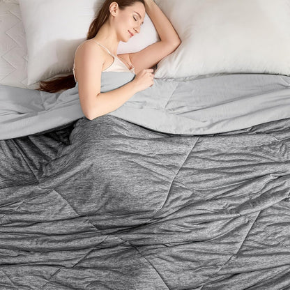 VK VK·LIVING Cooling Comforter King Size, Summer Cooling Blanket for Hot Sleepers and Night Sweats, Double-Sided Q-Max 0.45 Lightweight Breathable Soft Cooling Quilt for Bed Couch, 90"x108", Dark Gray