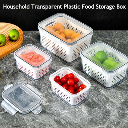 4-in-1 Produce Saver Containers - Fresh Berry Keeper with Removable Colander & Airtight Lid - Stackable Fruit and Vegetable Fridge Organizer Bins - BPA-Free Plastic Food Storage (3pcs)