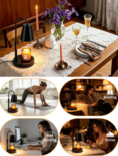 Dimmable Black Candle Warmer Lamp with Timer for Jar Candles