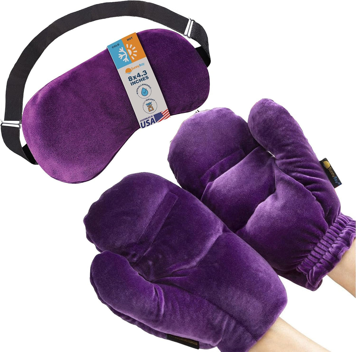 SunnyBay Microwavable Heated Eye Mask, Moist Compress, 7.9x4.3 inch, Purple