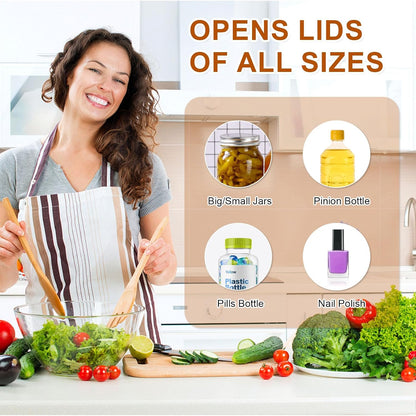 Under Cabinet Jar Opener, Bottle Openers for Seniors, Comes with 1 Stainless Steel Jar Lid Opener, Easy to Grip, Easily Twists off Lids of Any Size, Essential Kitchen Gadgets for Home Help