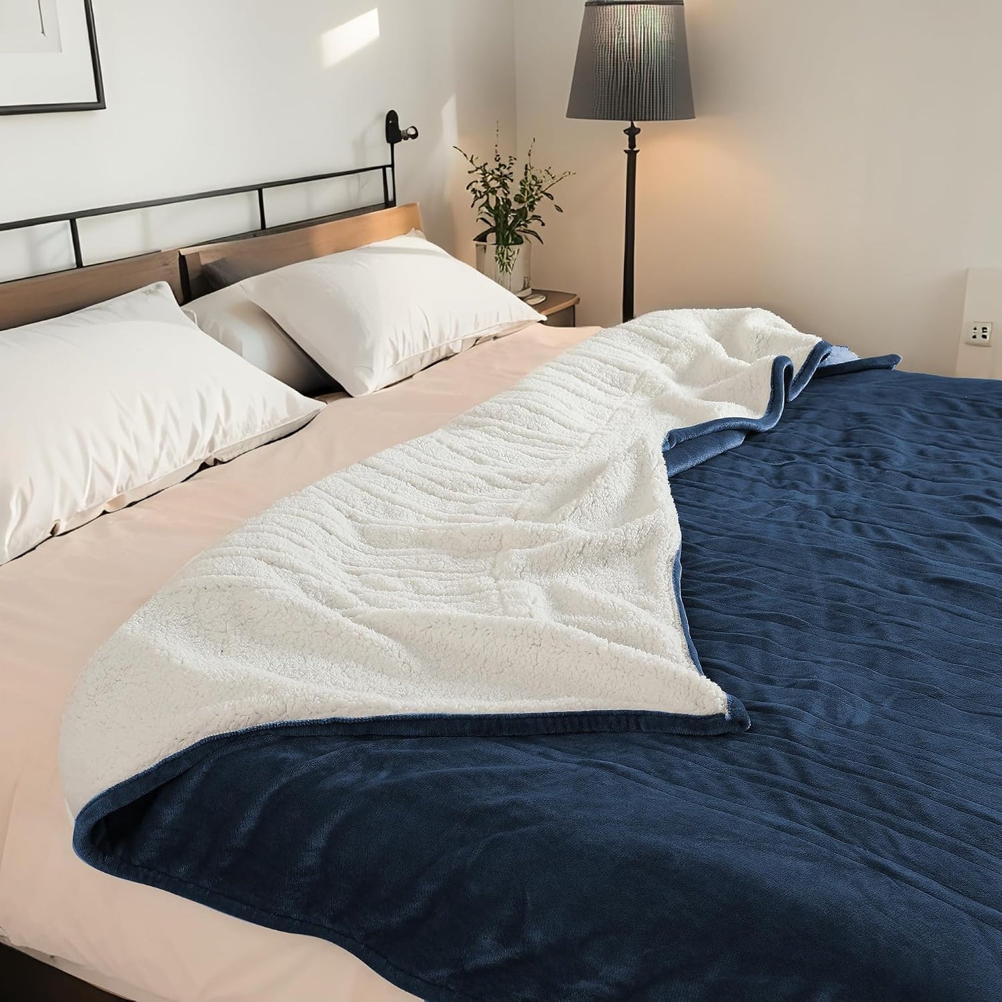 Electric Heated Blanket Full Size 72"x84" – Light Gray | ETL for Safe Overnight, 4 Heat Settings & 10H Auto Off, Dual-Sided Microplush Sherpa for Home Night, Machine washable
