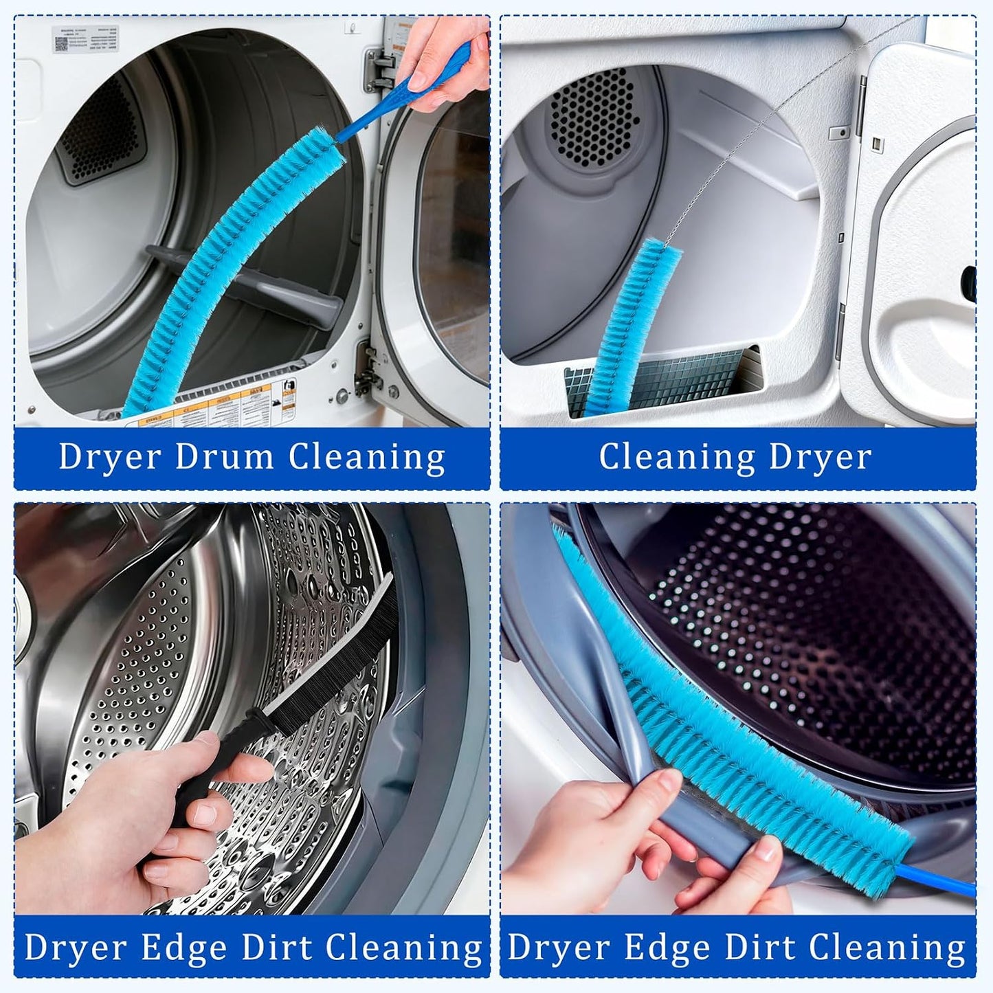Dryer Vacuum Hose Attachment, Vent Cleaner Kit Lint Brush Shop Vac LintTrap | Compatible with Most Vacuum Cleaner, 30Inch Flexible Deep Cleaning, Easy use, Fire Prevention, Multi-Purpose Home Cleaning