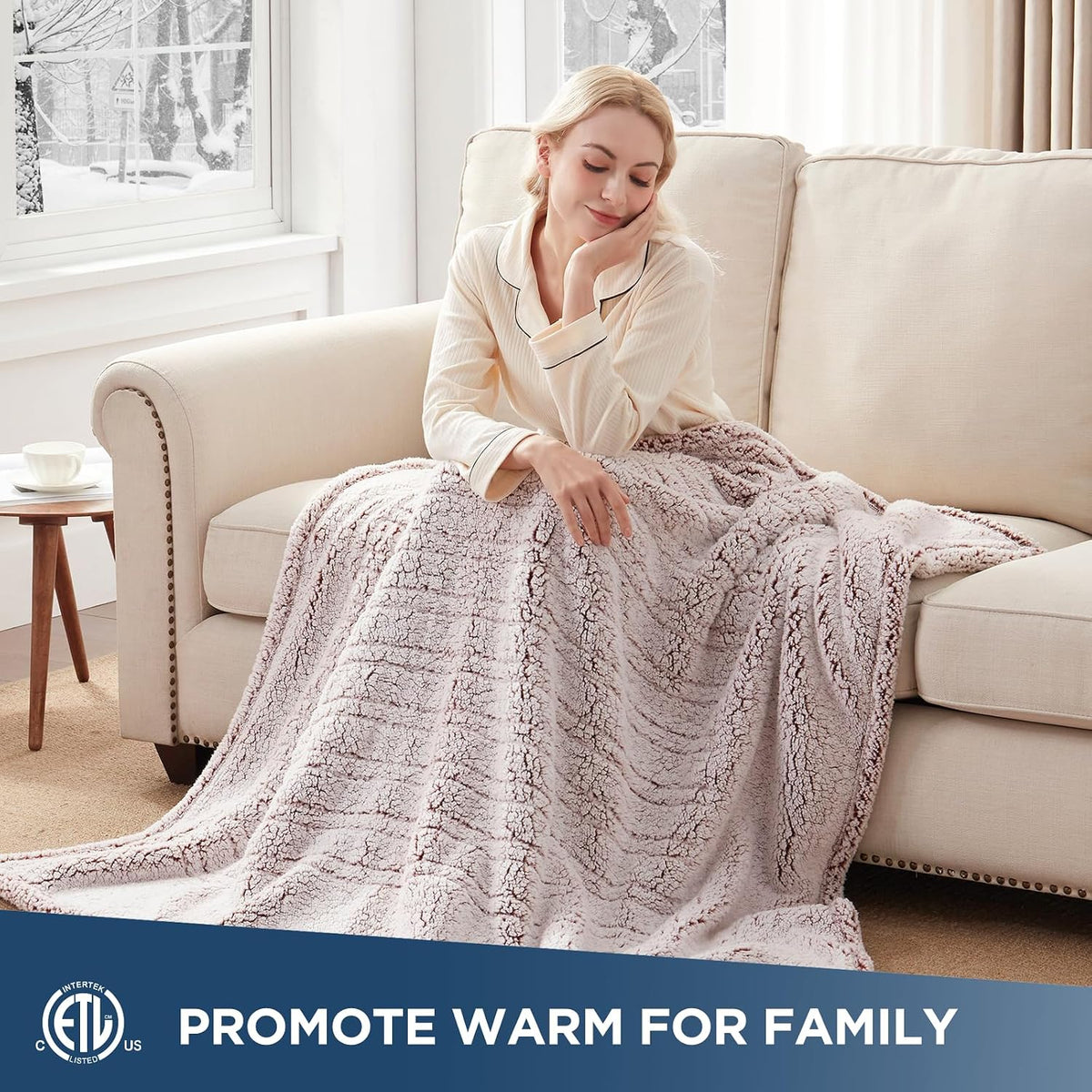 Westinghouse Electric Blanket Heated Throw, 6 Heat Settings, Grey