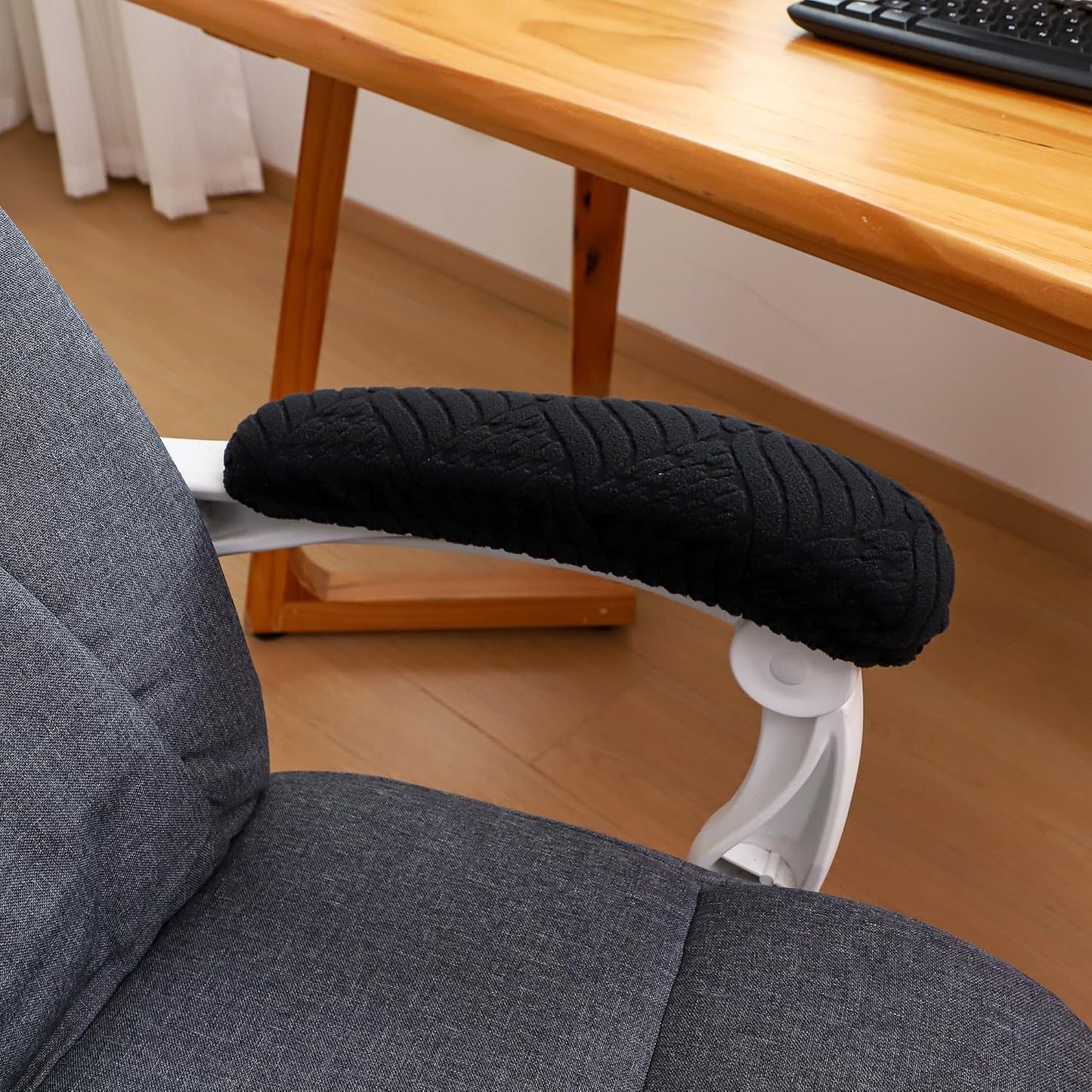 FORCHEER Office Chair Armrest Cover with Zipper 15inch Stretchable Water Resistant Computer Office Chair Arm Rest Slipcover for Desk Chairs Arm 2Pack-Army Green