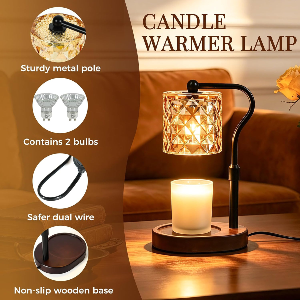 Candle Warmer Lamp with Timer Dimmable Home Decor Birthday Gifts for Women