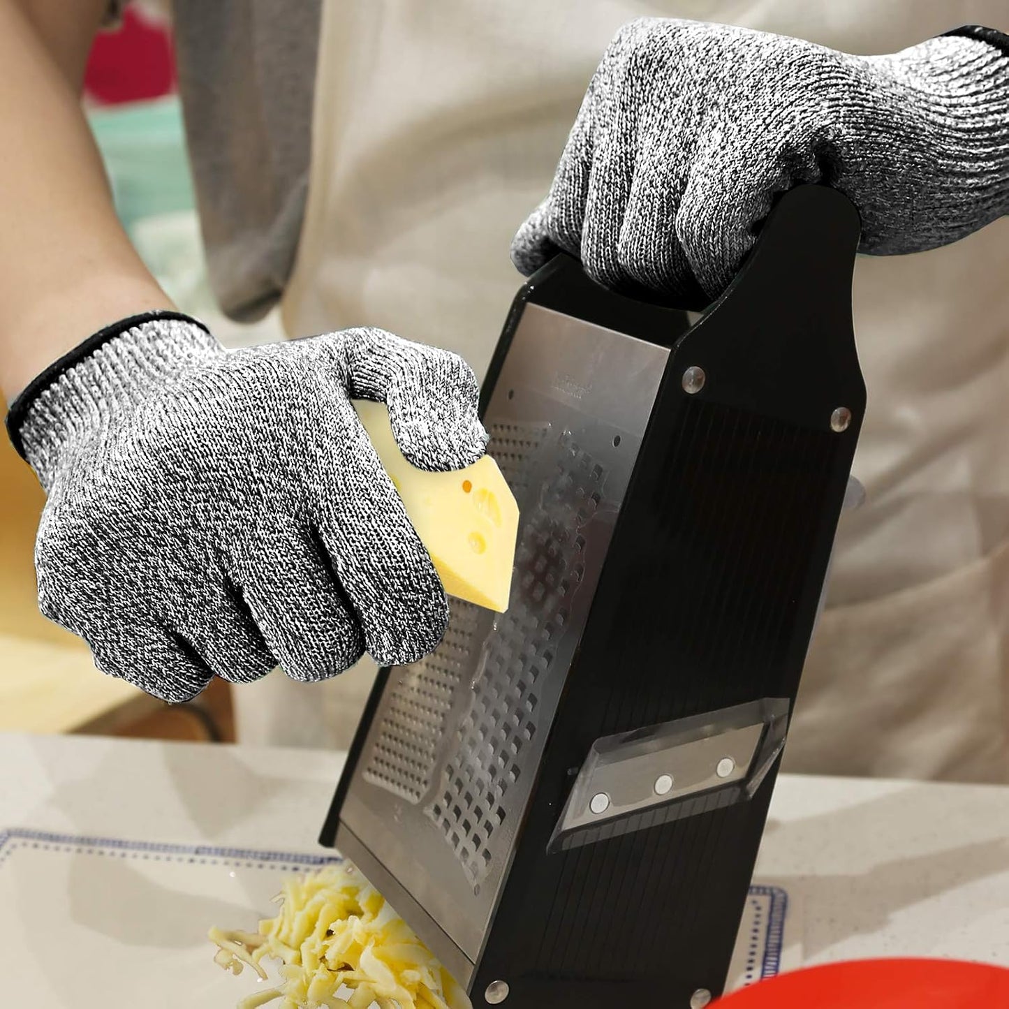 Evridwear Cut Resistant Gloves Food Grade Level 5 Kitchen Safety Protection (Medium, Pink)