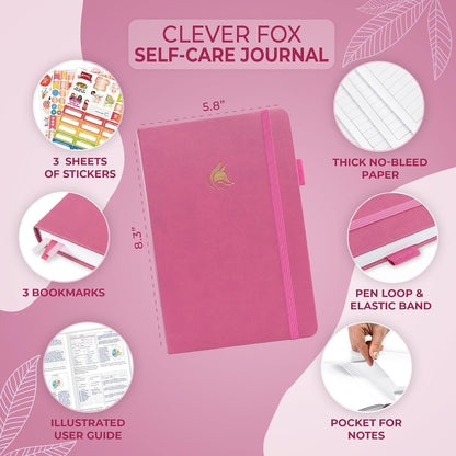 Clever Fox Self-Care Journal for Women, Daily Planner 5.8x8.3 Mystic blue