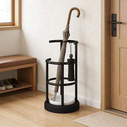 Umbrella Stand with Detachable Drip Tray, Rustproof Entryway Storage Rack | Removable Drip Tray, Rustproof Sturdy Metal, Space-Saving Organizer, Multi-Use for Umbrellas, Easy Install for Home Office