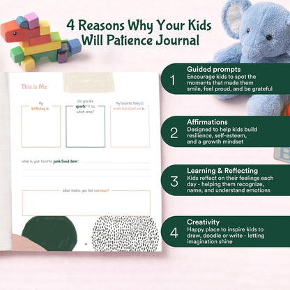 Sonder Kids Wellness Gratitude Journal - Kids Journal for Girls and Boys, Hands-On Activities like Crosswords, Coloring and Nature Prompts, Undated, Ages 6-12, 56 pages
