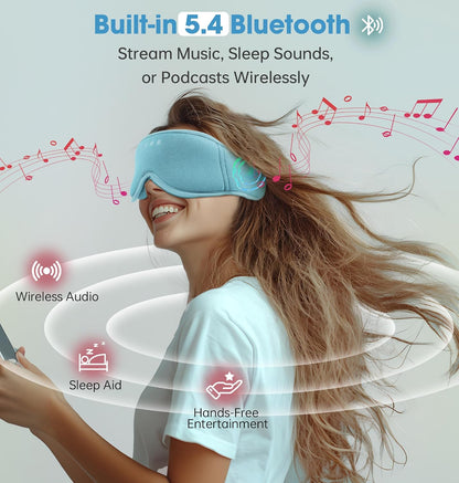 BambooCotton 3D Bluetooth Sleep Mask, LC-dolida 2026 New Sleep Headphones, Wireless Comfort, Sustainable Luxury for Better Sleep